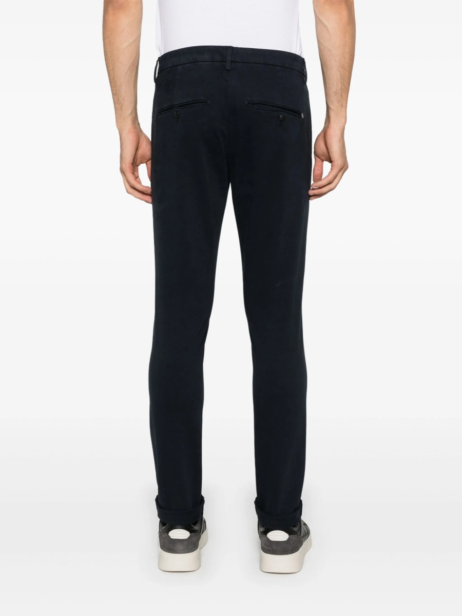 Pantaloni drepti Dondup albastri din polyester si bumbac - Img 4