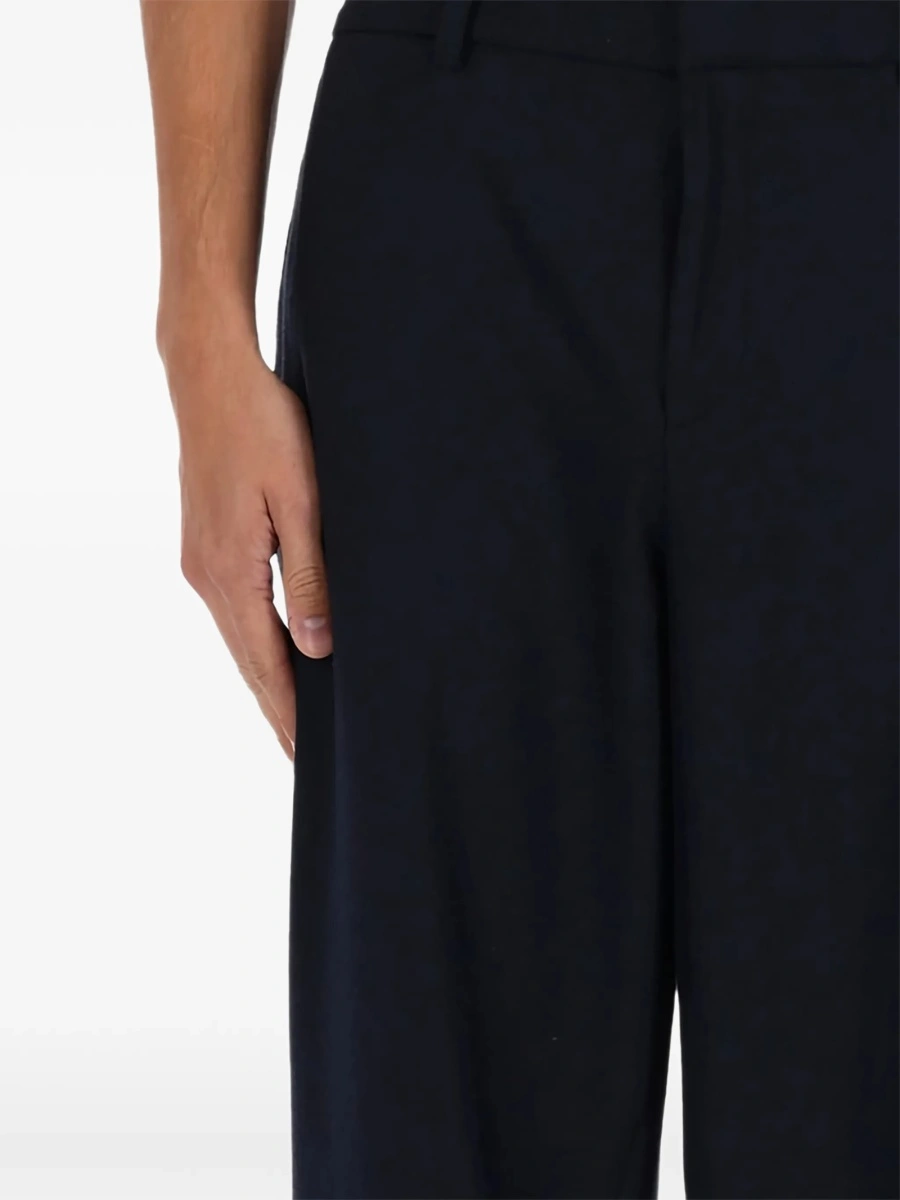Pantaloni drepti Hugo Boss albastri din lana si polyester - Img 2