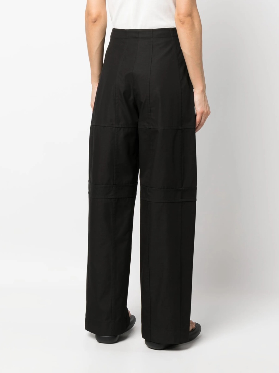 Pantaloni drepti Jil Sander negri din bumbac si polyester - Img 4