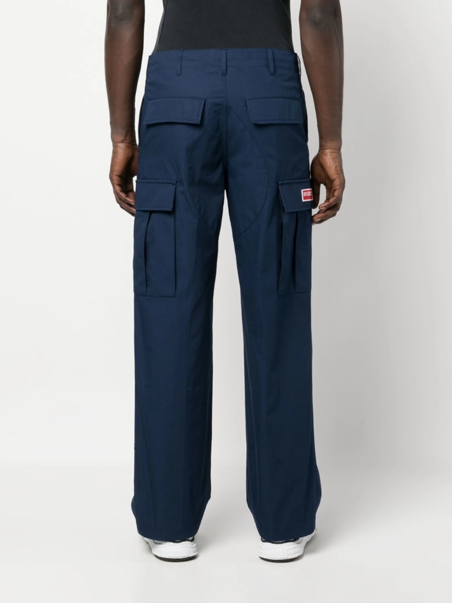 Pantaloni drepti Kenzo albastri - Img 4