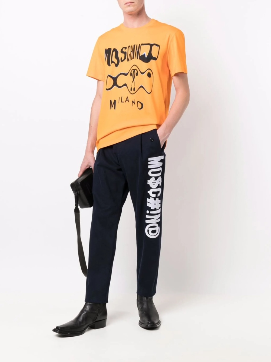 Pantaloni drepti Moschino albastri - Img 2