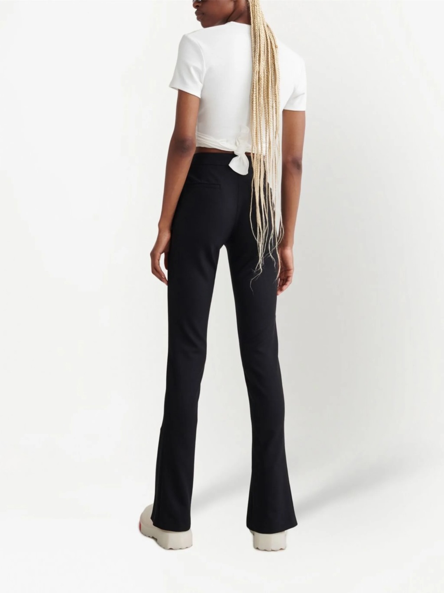 Pantaloni drepti Off-White negri din elastan si polyester - Img 4
