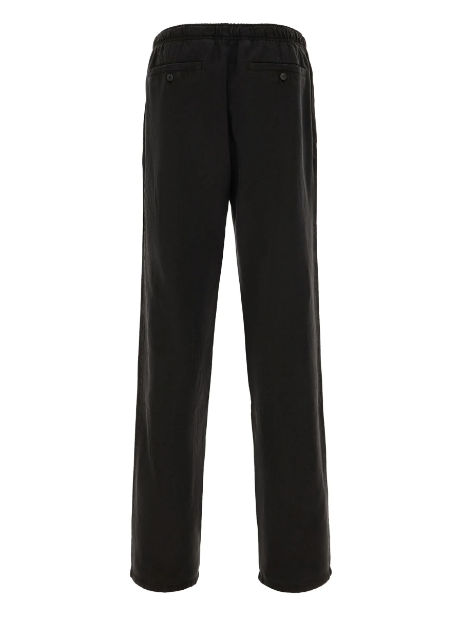 Pantaloni drepti Palm Angels negri din lyocell si bumbac - Img 2