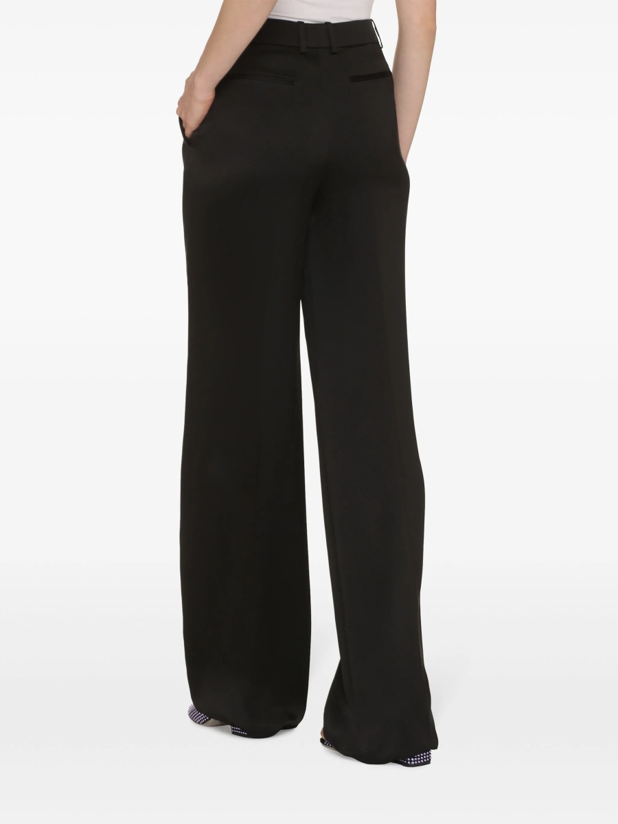 Pantaloni drepti Saint Laurent negri din matase - Img 3