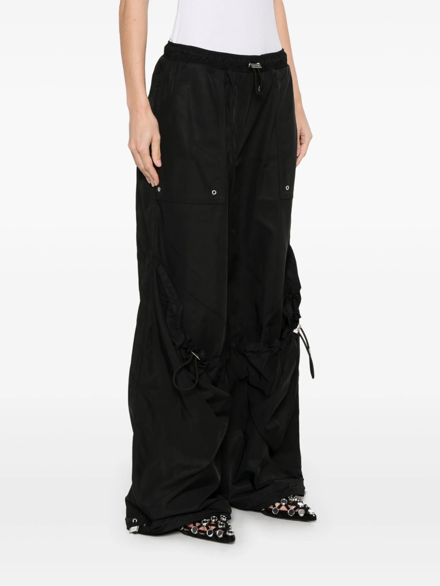 Pantaloni drepti THE ATTICO negri din polyester - Img 3