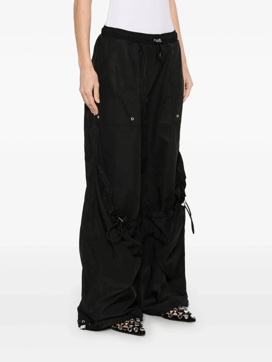 Pantaloni drepti THE ATTICO negri din polyester - Img 3