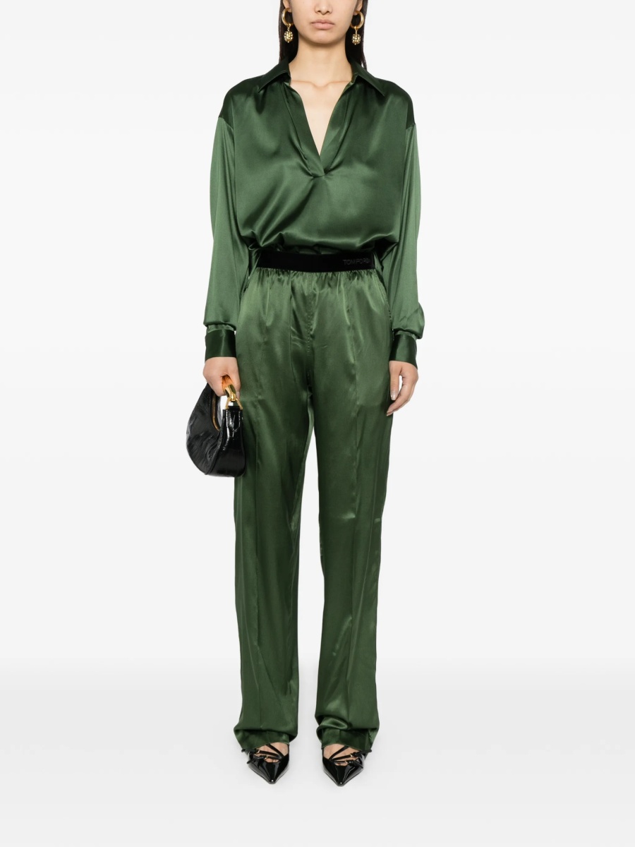 Pantaloni drepti Tom Ford verzi - Img 2