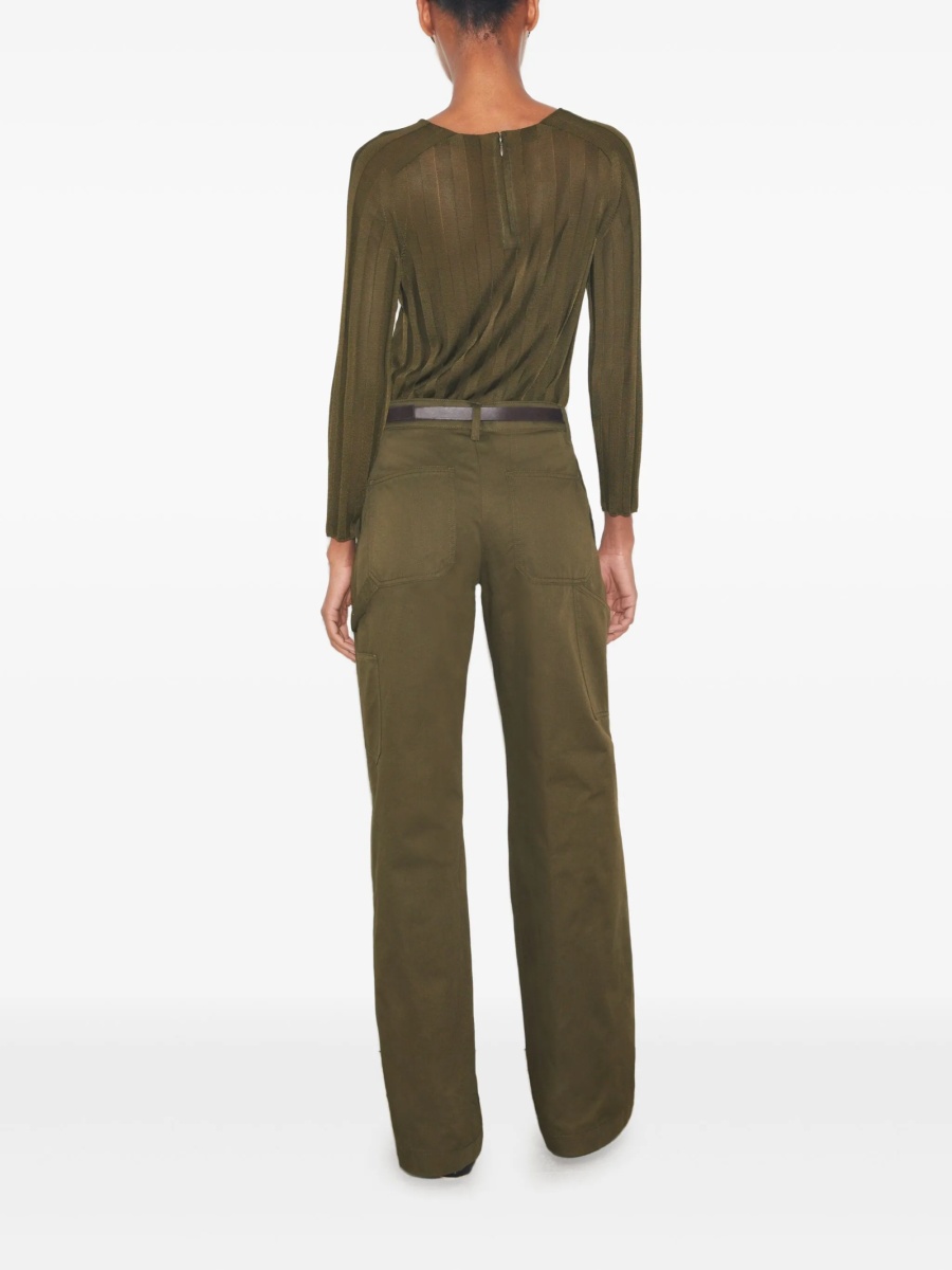 Pantaloni drepti Tory Burch verzi - Img 3