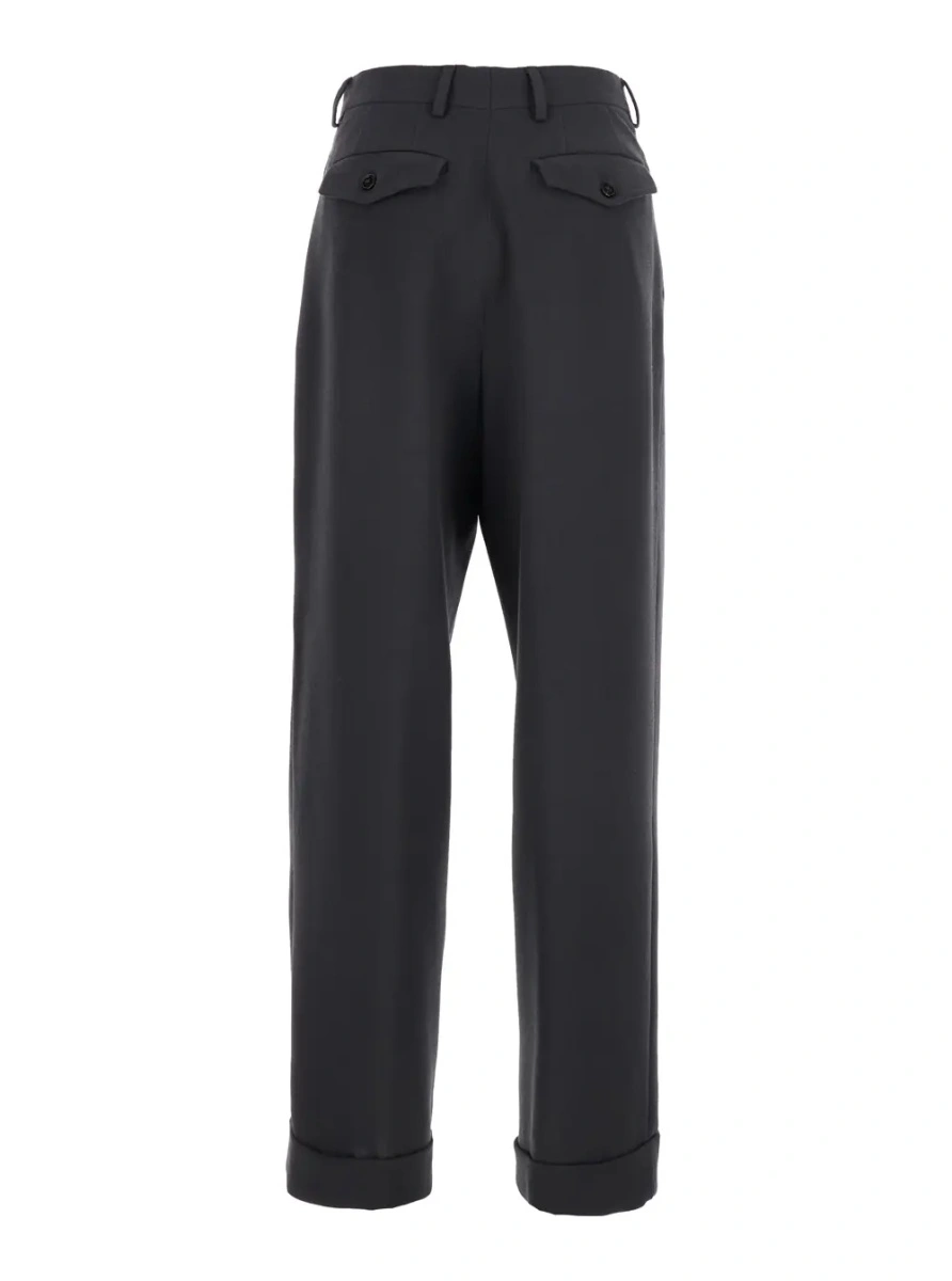Pantaloni Dries Van Noten gri din lana - Img 2
