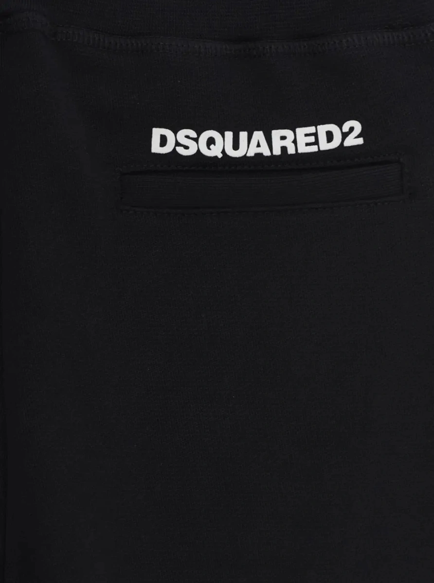 Pantaloni DSQUARED2 negri din bumbac - Img 3
