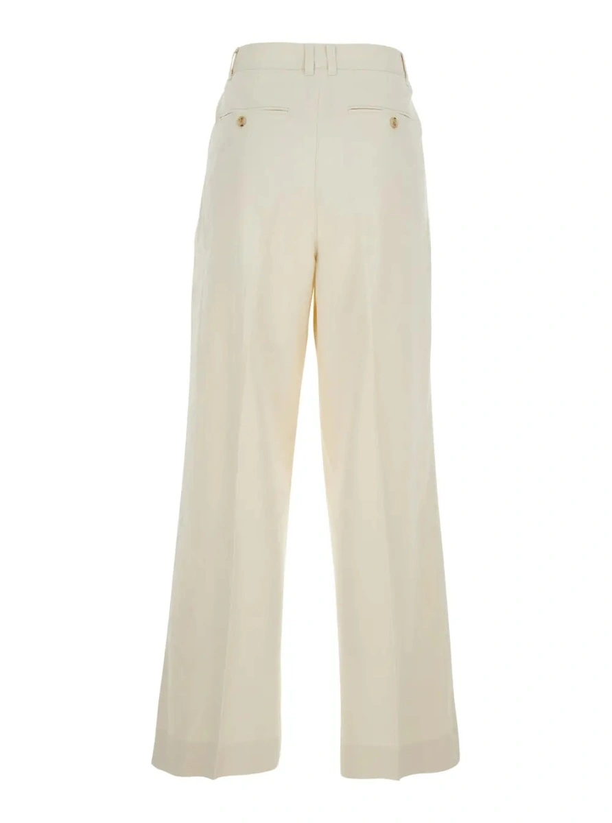 Pantaloni DUNST albi din bumbac - Img 2
