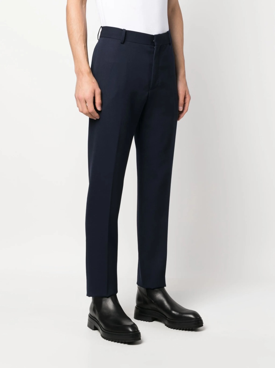 Pantaloni eleganti Alexander McQueen albastri din lana - Img 3