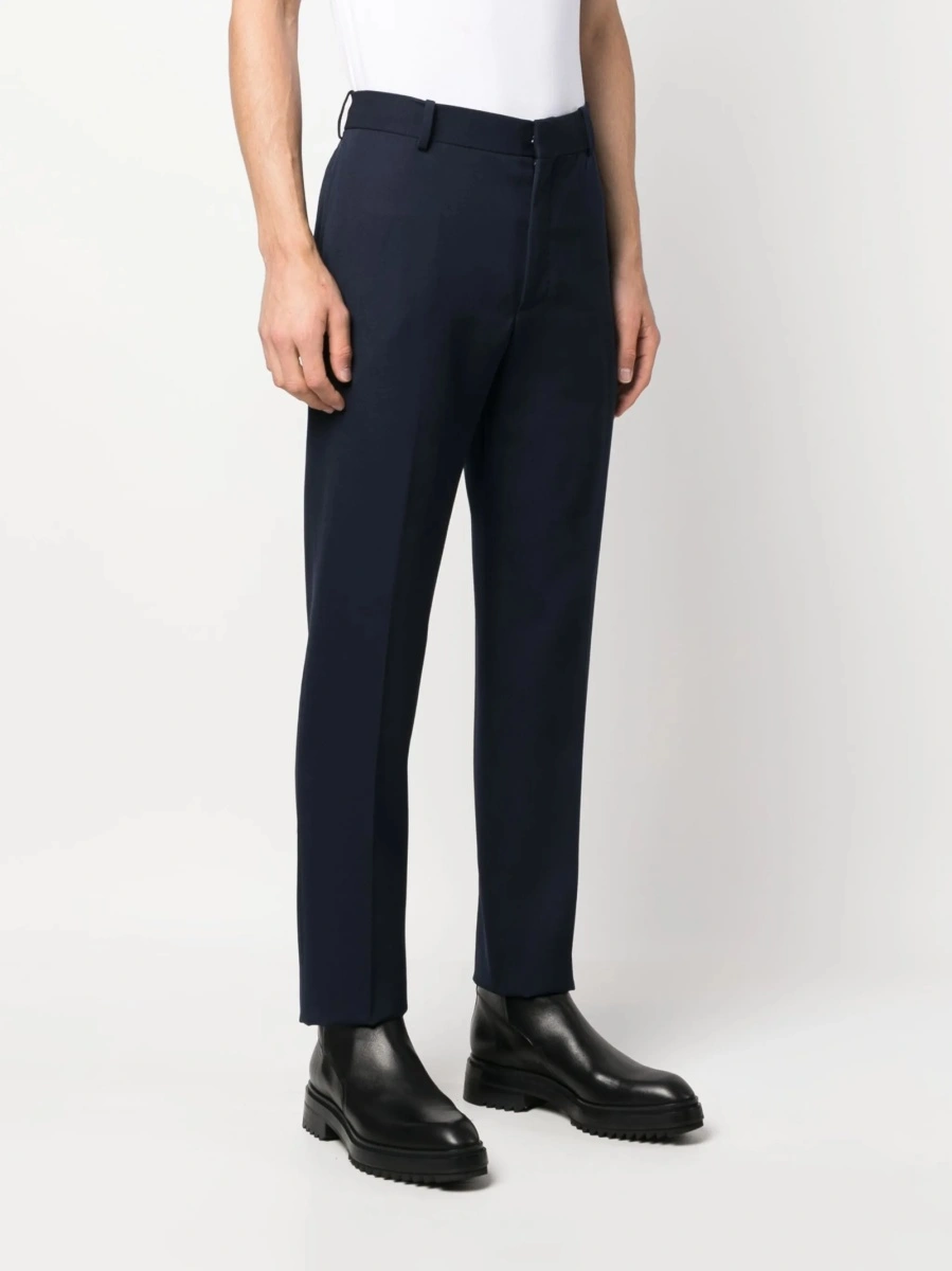 Pantaloni eleganti Alexander McQueen albastri din lana - Img 3