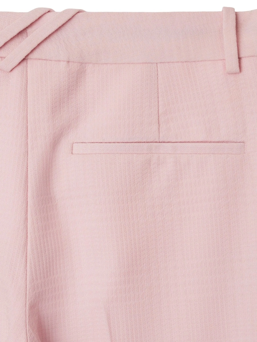Pantaloni eleganti Burberry roz din lana si corn - Img 4