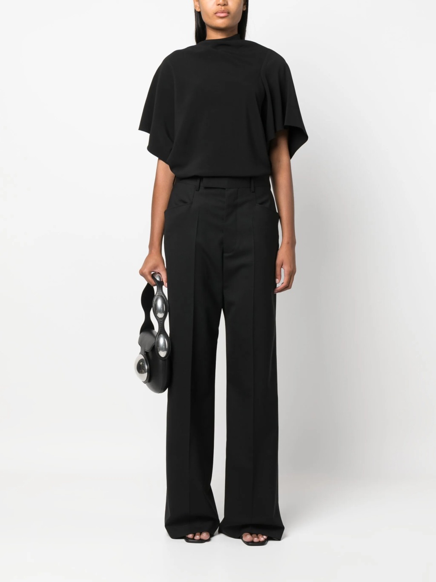 Pantaloni eleganti Rick Owens negri din lana si corn - Img 2