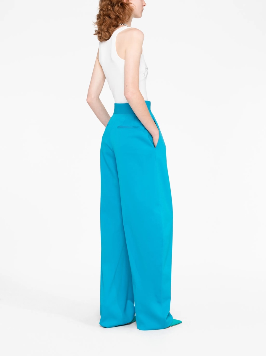 Pantaloni eleganti THE ATTICO albastri din elastan si bumbac - Img 4