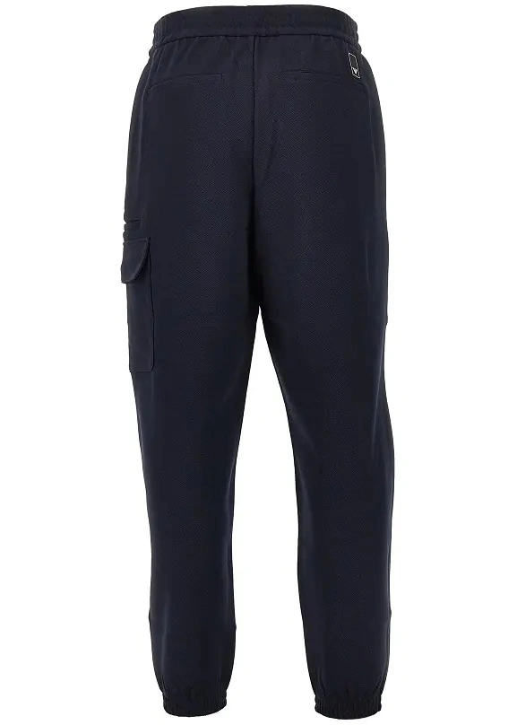 Pantaloni Emporio Armani albastri din jerse - Img 3