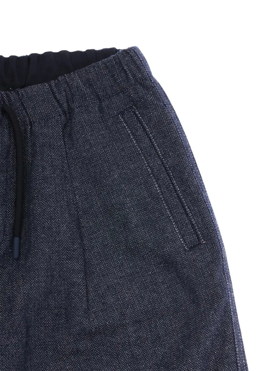 Pantaloni EMPORIO ARMANI KIDS albastri din bumbac - Img 3