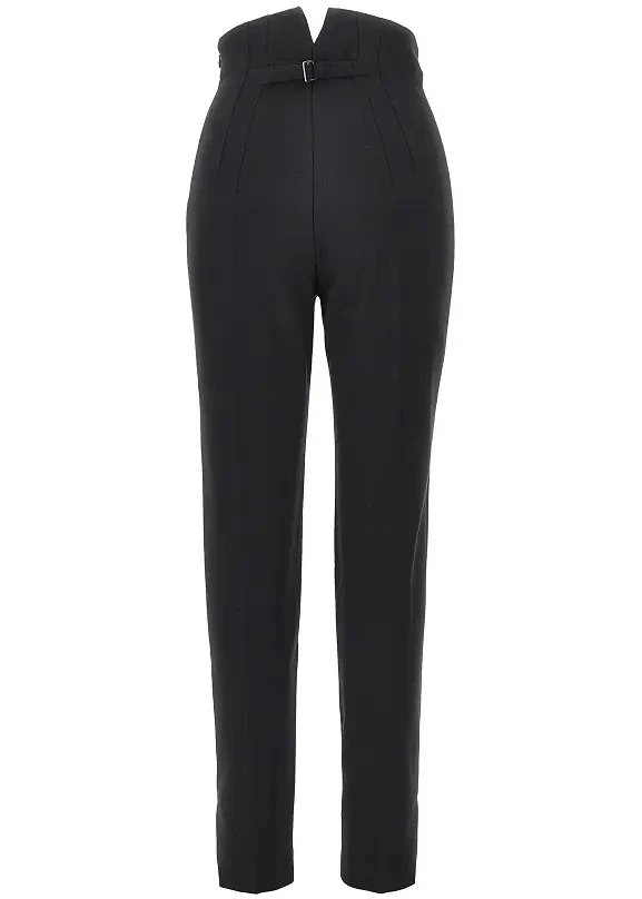 Pantaloni Emporio Armani negri din crepe - Img 3