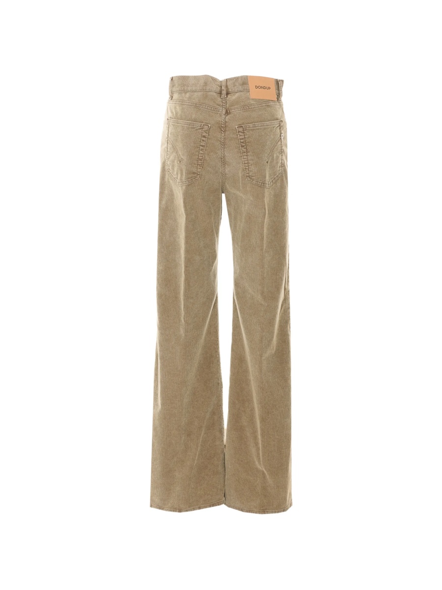 Pantaloni evazati Dondup neutri din bumbac si spandex/elastan - Img 2