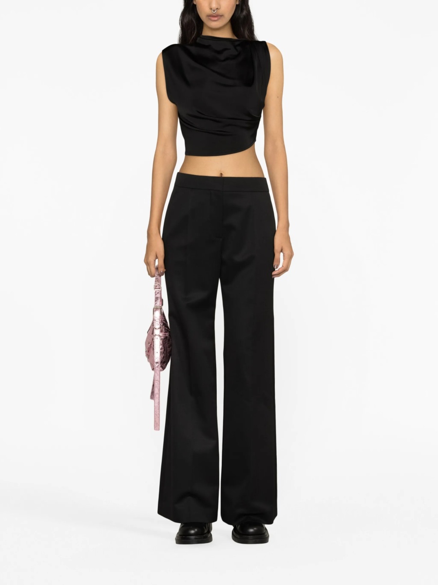 Pantaloni evazati Givenchy negri din mohair si lana - Img 2