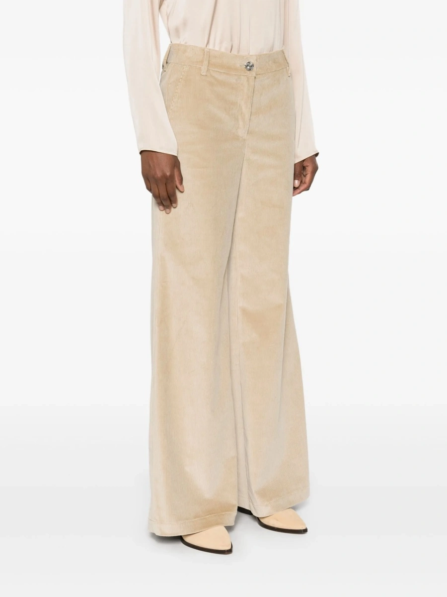 Pantaloni evazati Jacob Cohen neutri din bumbac si spandex/elastan - Img 3