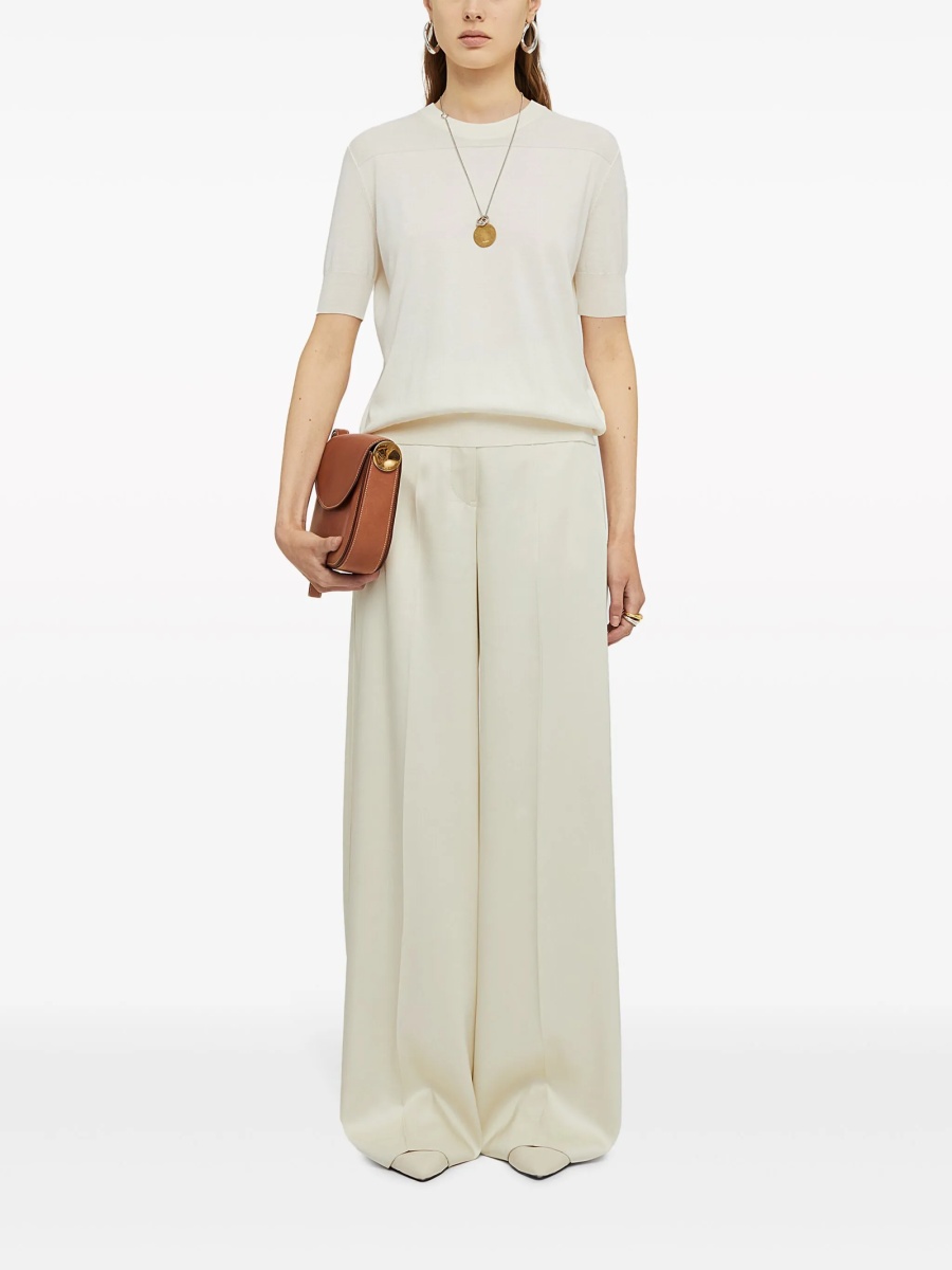 Pantaloni evazati Jil Sander albi - Img 2
