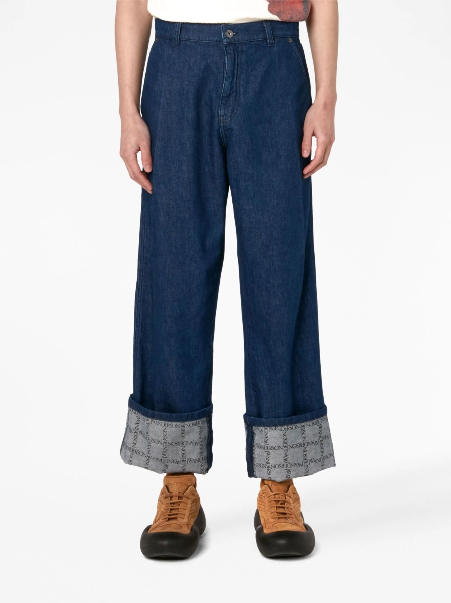 Pantaloni evazati JW Anderson albastri - Img 3