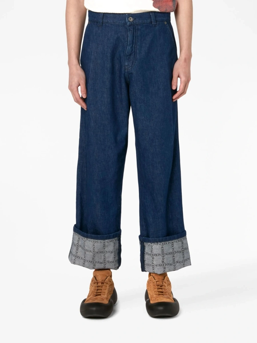 Pantaloni evazati JW Anderson albastri - Img 3