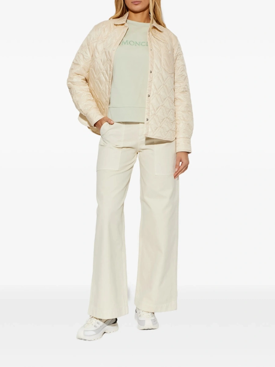Pantaloni evazati Moncler neutri - Img 2