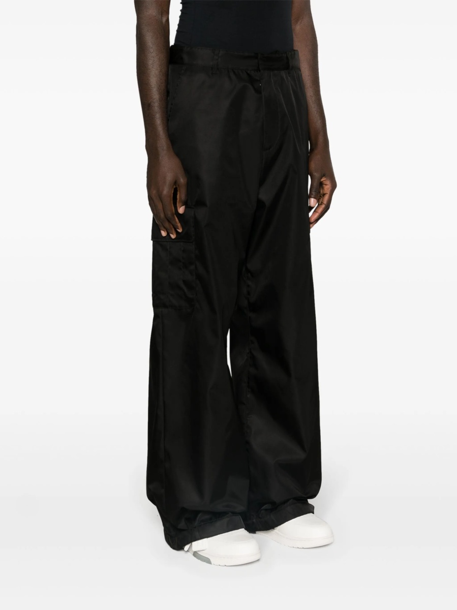 Pantaloni evazati Off-White negri din poliuretan si poliamida - Img 3