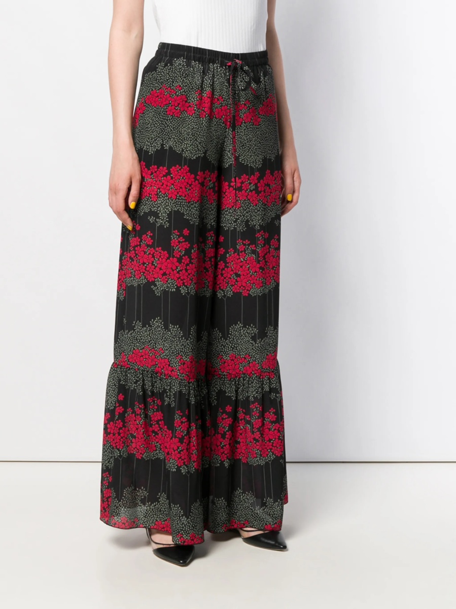 Pantaloni evazati RED VALENTINO negri din matase - Img 3