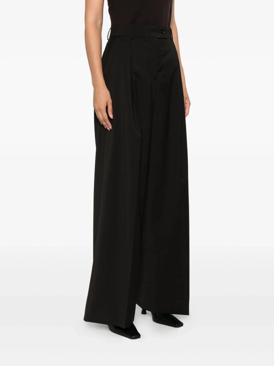 Pantaloni evazati SPORTMAX maro - Img 3