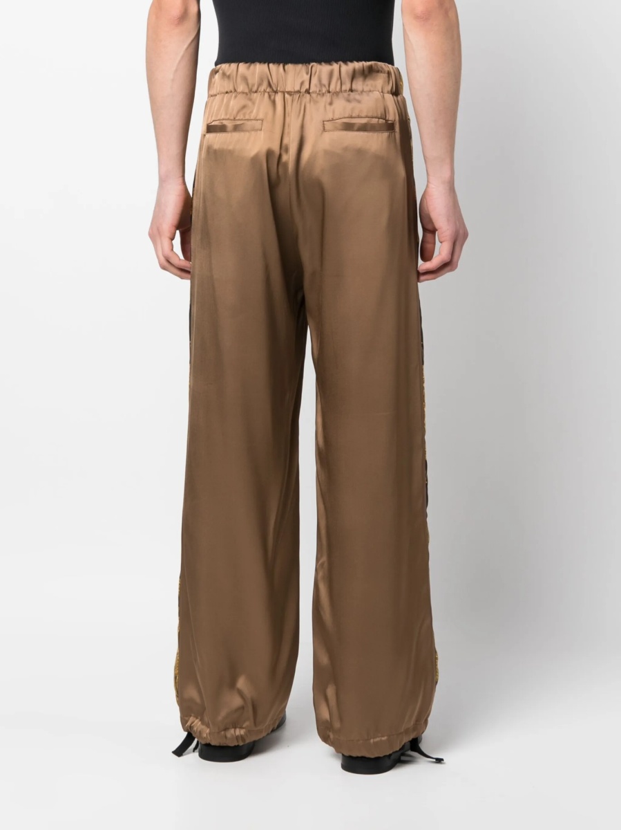 Pantaloni evazati Versace maro din vascoza - Img 4