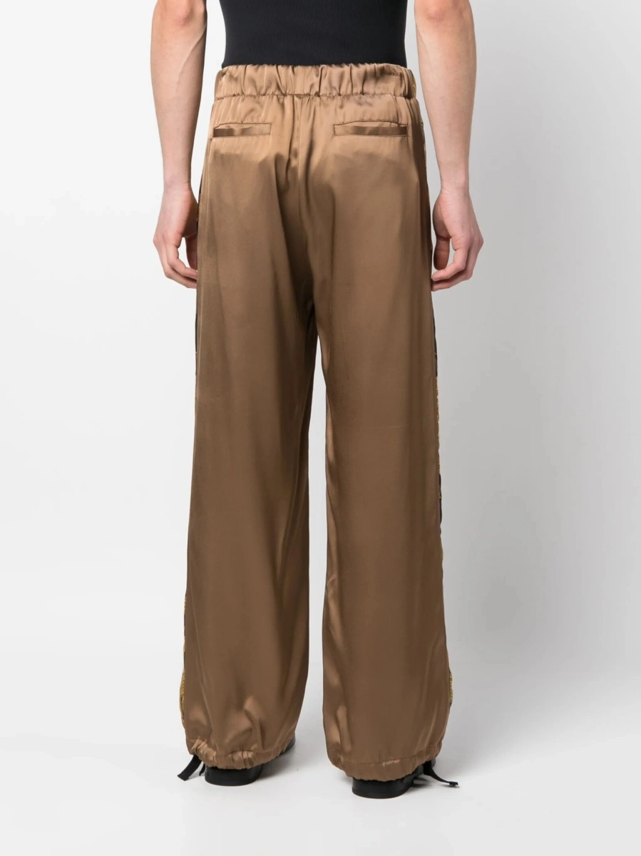 Pantaloni evazati Versace maro din vascoza - Img 4