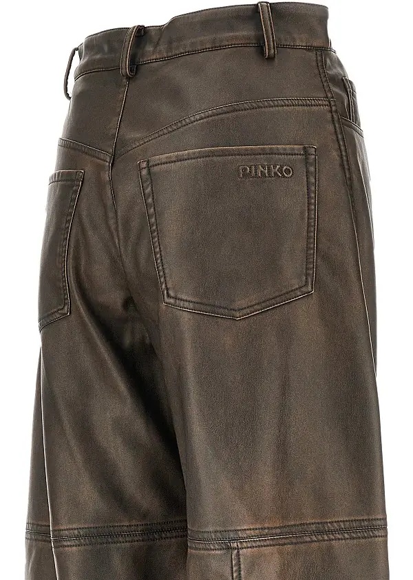 Pantaloni Faux leather Barrel Leg pants - Img 4
