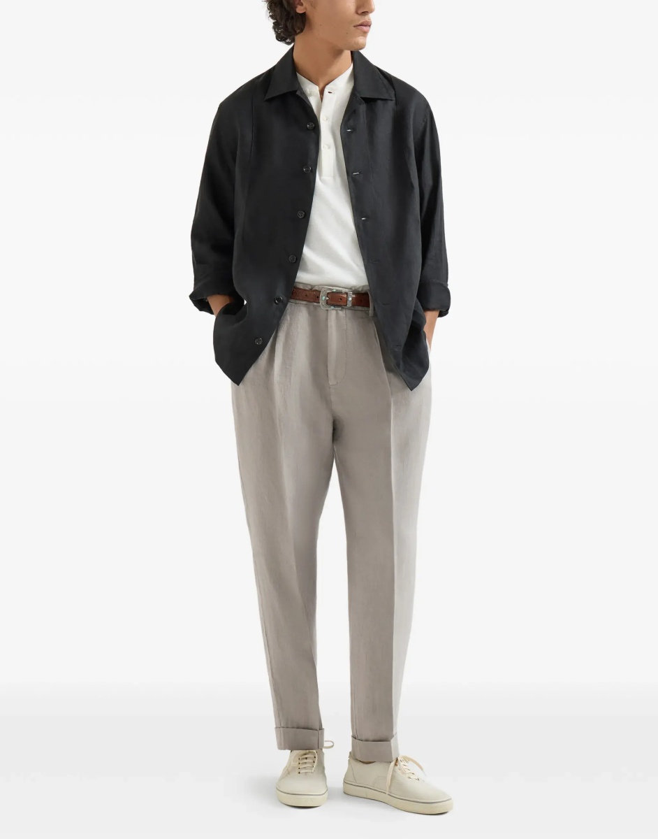 Pantaloni Garment dyed ginen gabardine Pants - Img 4