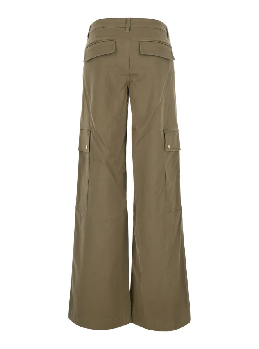 Pantaloni green Cargo Pants with hanging logo plate on the front in Cotton for Women - Img 2