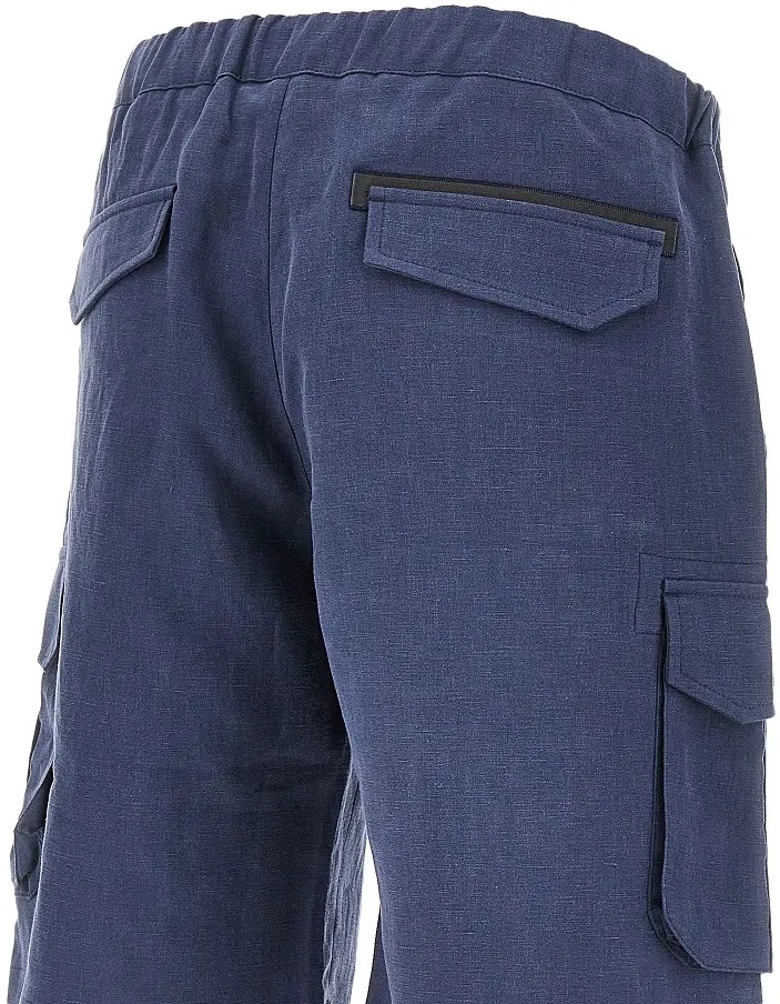 Pantaloni Linen cargo shorts with belt - Img 4