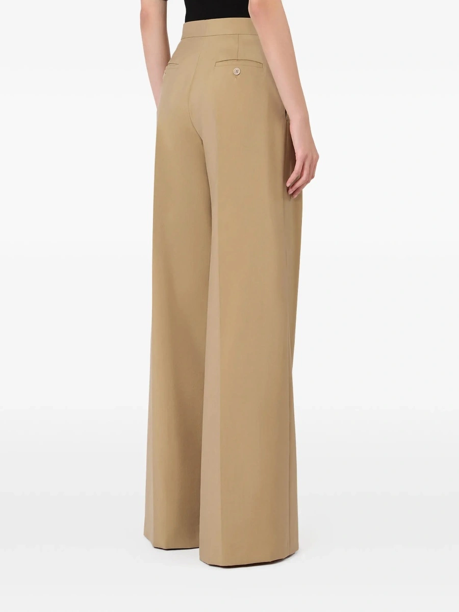 Pantaloni Max Mara bej din lana si matase - Img 5