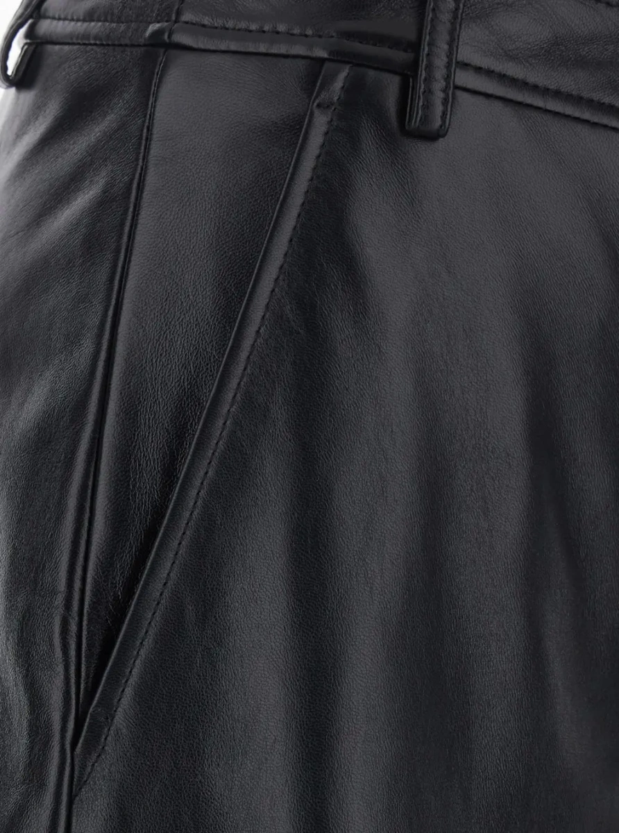 Pantaloni MaxMara Studio negri din piele - Img 3