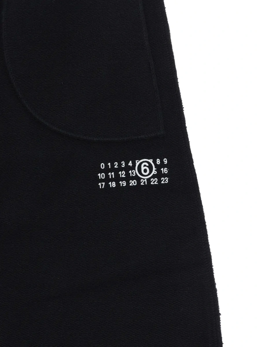 Pantaloni MM6 MAISON MARGIELA KIDS negri din bumbac - Img 3