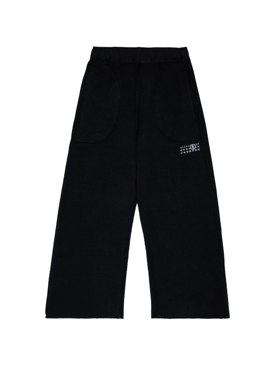Pantaloni MM6 MAISON MARGIELA KIDS negri din bumbac - Img 7