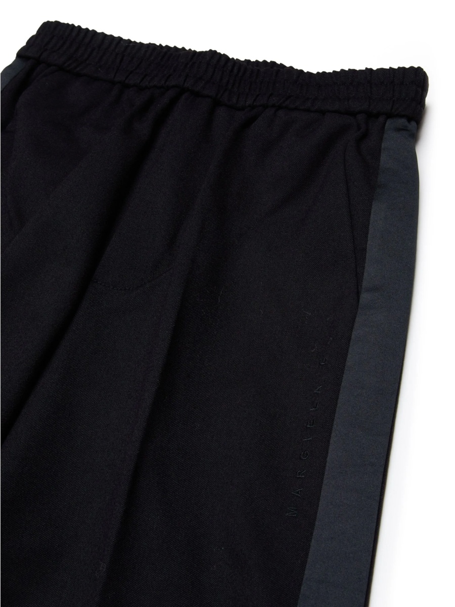 Pantaloni MM6 Maison Margiela negri din polyester si vascoza - Img 3