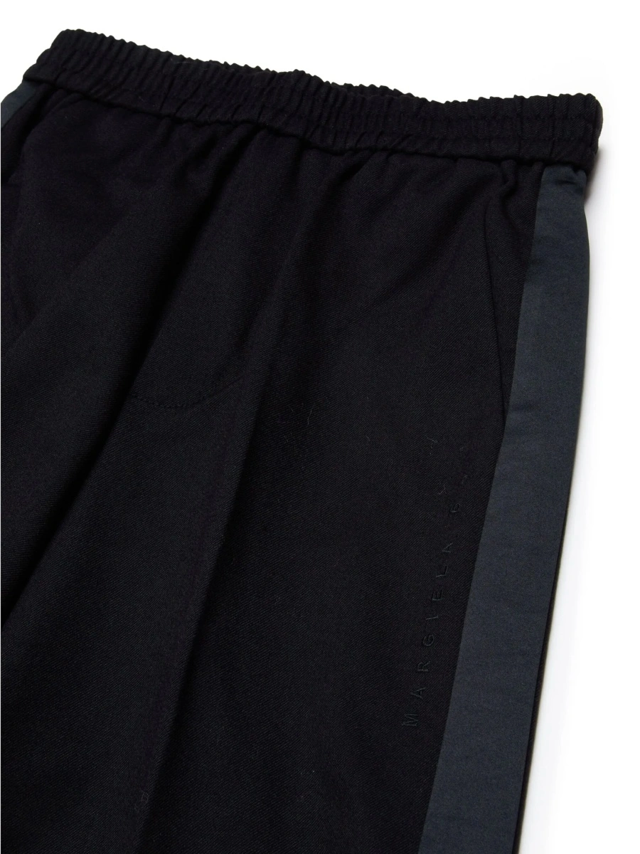Pantaloni MM6 Maison Margiela negri din polyester si vascoza - Img 3