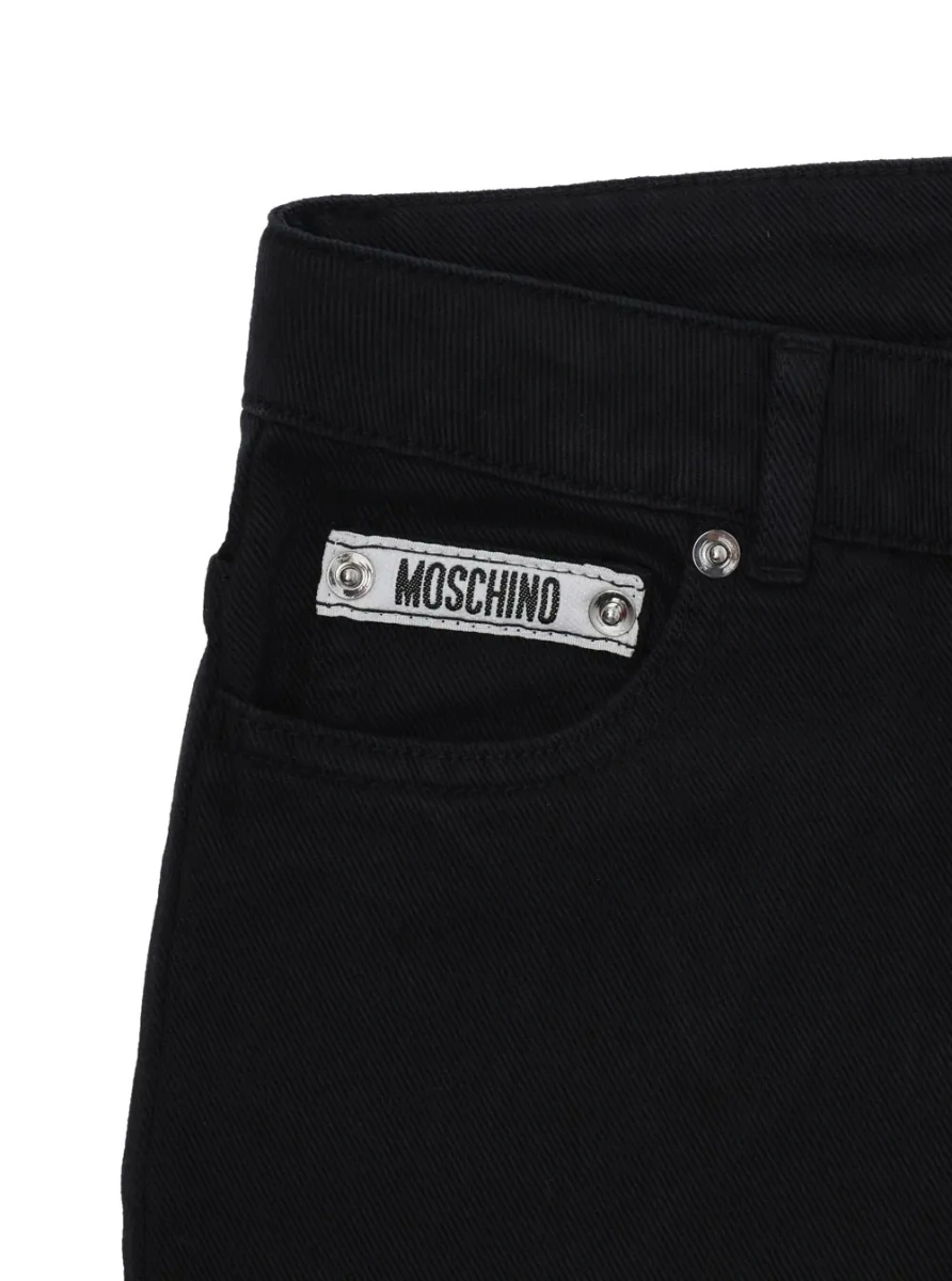 Pantaloni MoschinoS negri din bumbac - Img 3