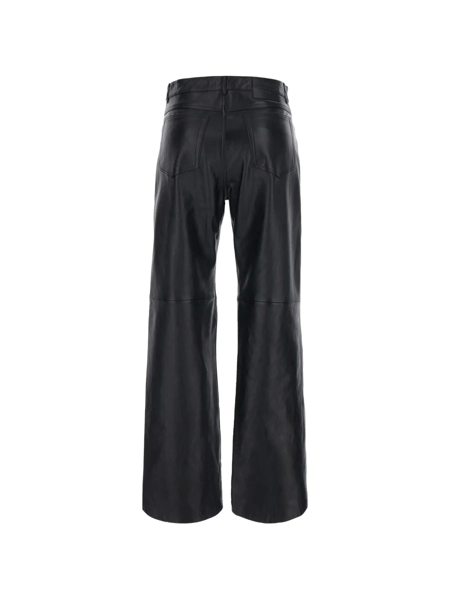 Pantaloni 'Pesca' Black Pants with Five-Pocket Design in Leather for Women - Img 4