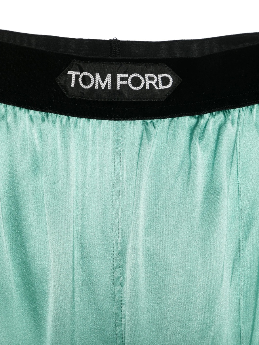 Pantaloni pijama Tom Ford verzi din matase si elastan - Img 3