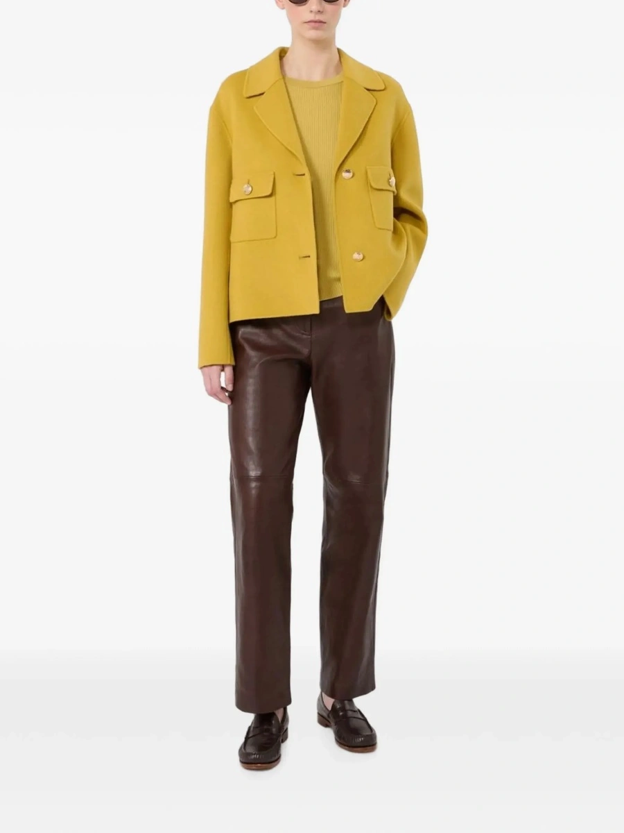 Pantaloni 'S MAXMARA maro din piele - Img 4