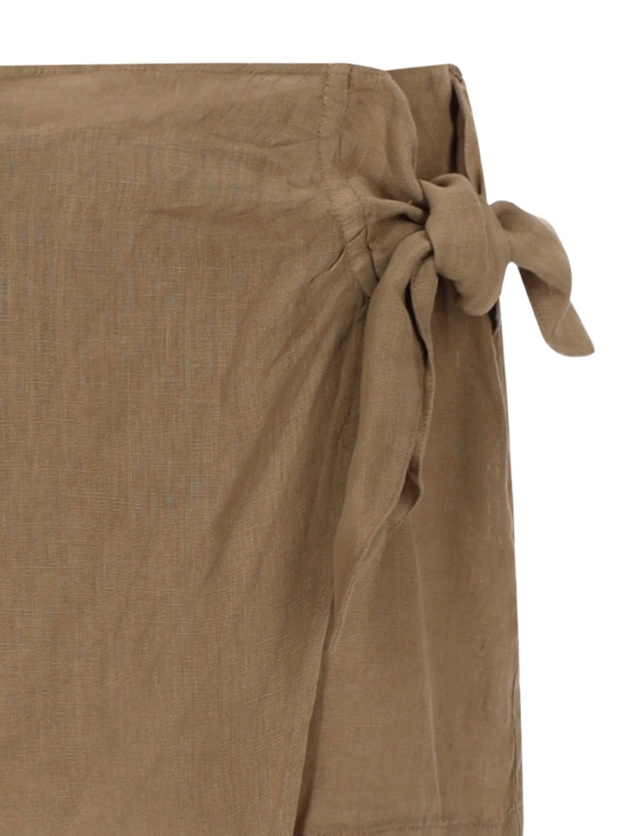 Pantaloni scurti 120% LINO maro - Img 2